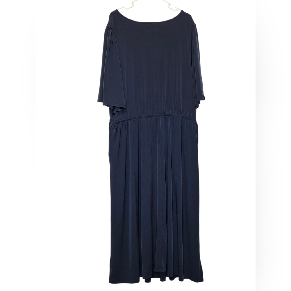 Girl With Curves Regular Knit Midi Dress with Flutter Sleeve Midnight SZ 2X - Picture 3 of 8